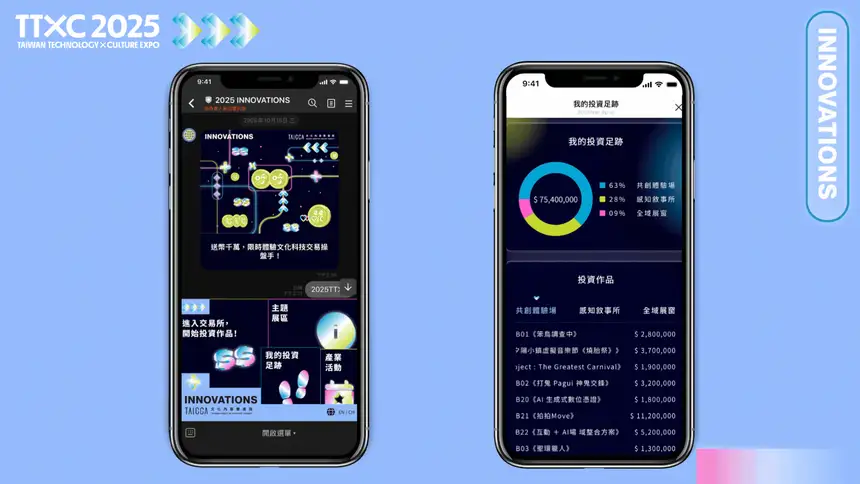 LINE OA investment interface in use
