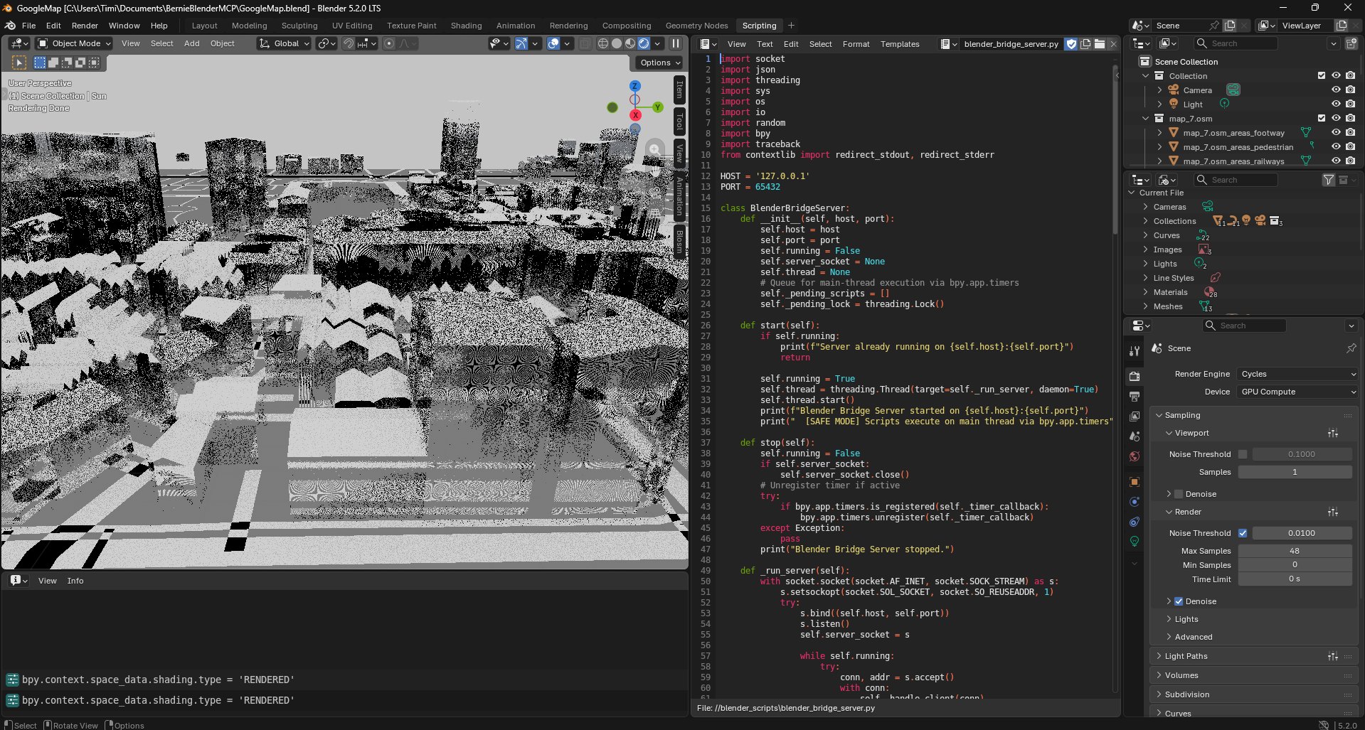 blender_bridge_server.py running inside Blender